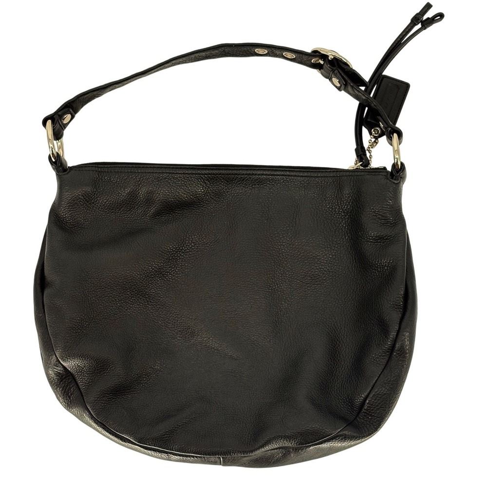COACH Ali North South Hobo Bag Black Supple Leather Shoulder Purse 13655 Vtg
